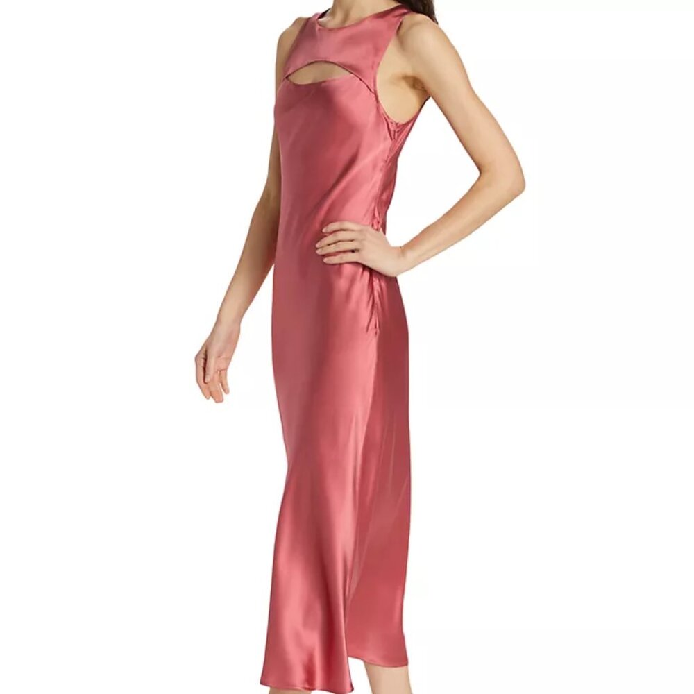 Paige Aurem Silk Cut-Out Midi-Dress